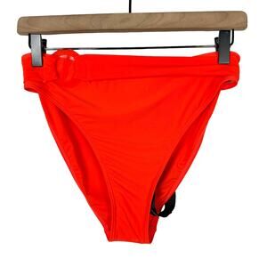 Swim Studio NWT 10/12 Neon Orange Belted Embellished Cheeky Bikini Bottoms